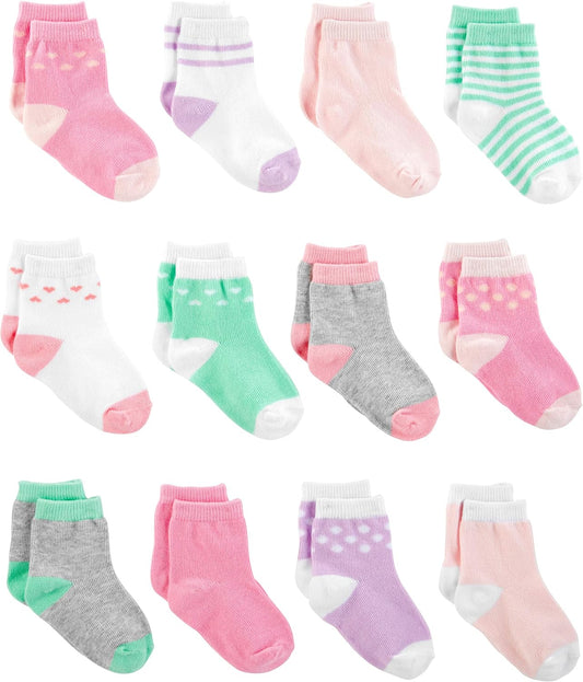 Unisex Toddlers and Babies' Crew Socks, 12 Pairs